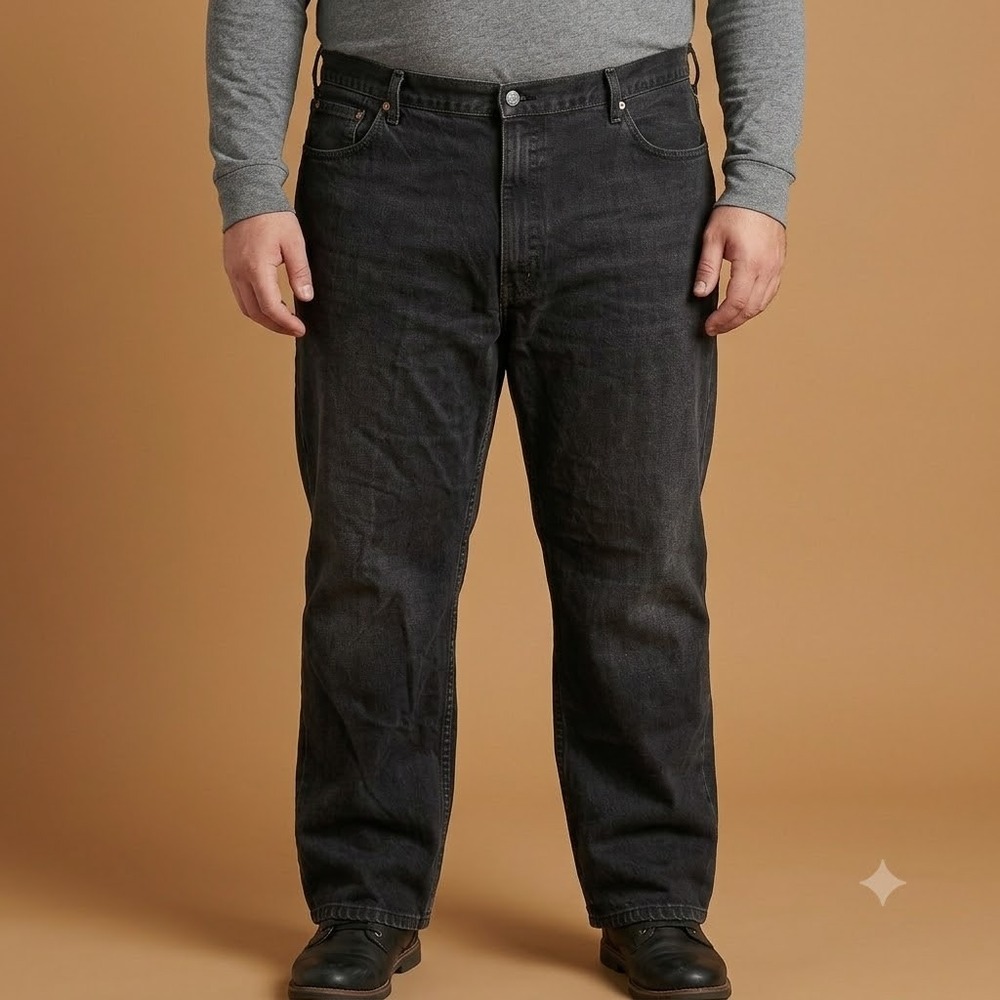 Levi's 550 Relaxed Fit Jeans Men's 48x32 Black Faded Denim‎